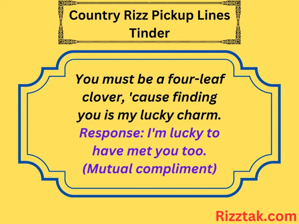 Country Rizz Pickup Lines Tinder