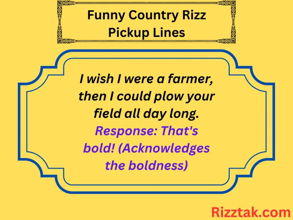 Funny Country Rizz Pickup Lines