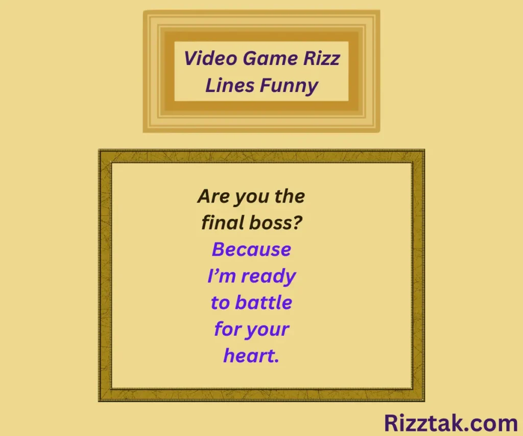 Video Game Rizz Lines Funny