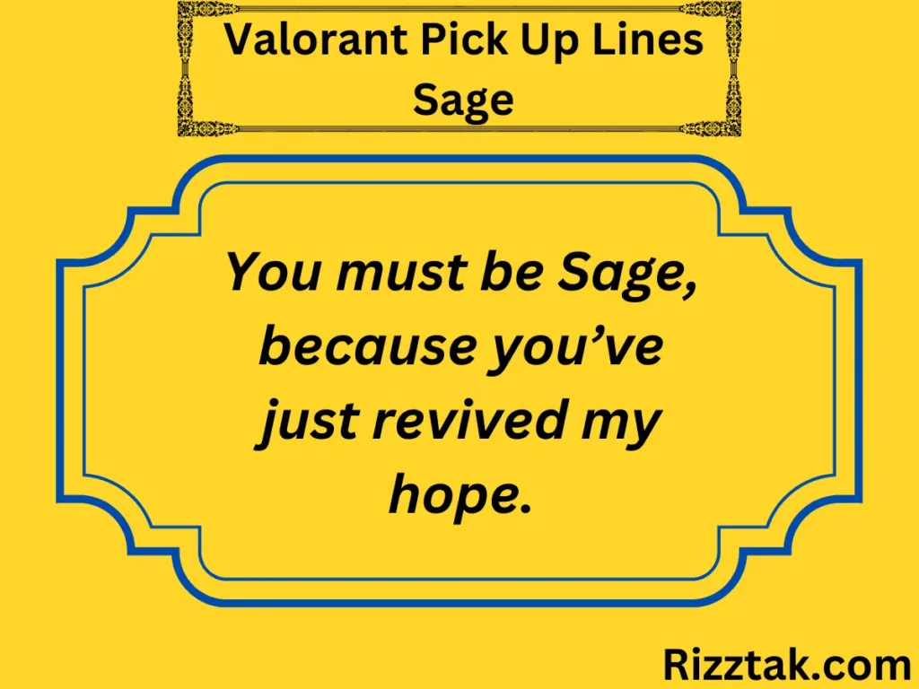 Valorant Pick Up Lines Sage