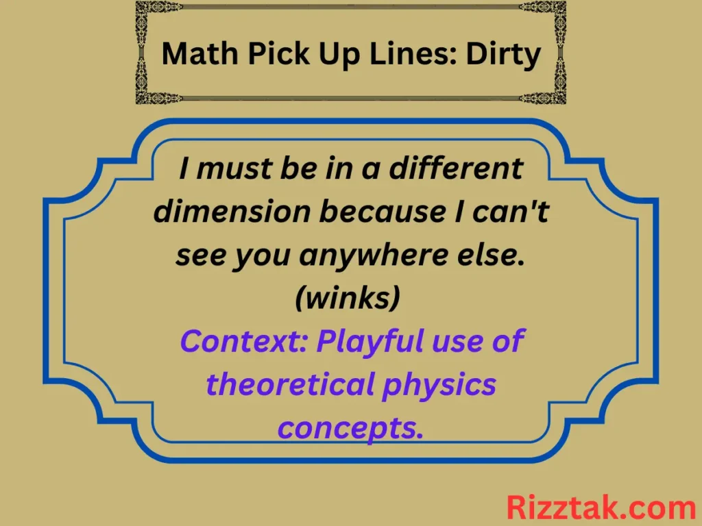 Math Pick Up Lines: Dirty