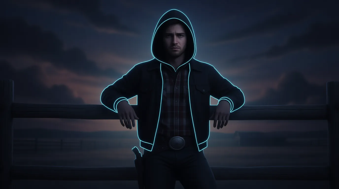 aesthetic emo teen with dark mood lighting giving expressive rizz look